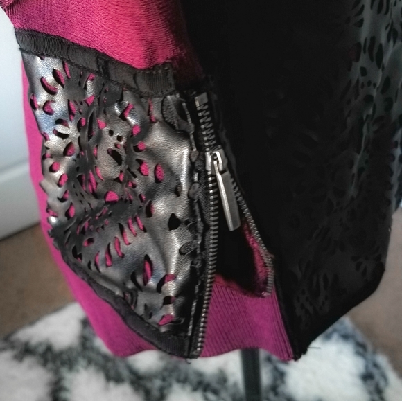 Naeem Khan Lasercut Knit Moto Jacket - Picture 3 of 9